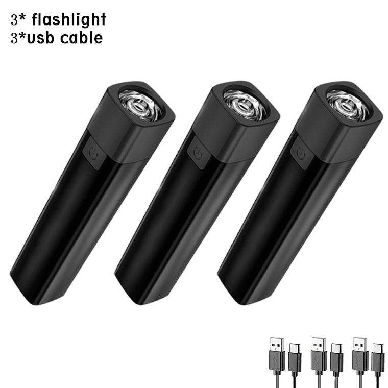 Portable Mini Flashlight LED Ultra Bright Torch Searchlight Portable USB Rechargeable Emergency Lamp Outdoor Camping Lighting