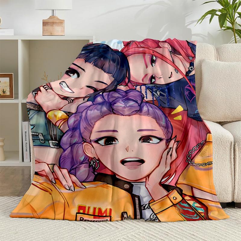1PC Kpop cartoon Flannel Blanket Gift, Suitable for Both Men And Women, Soft Ideal for Beds And Sofa, Birthday Or Christmas Gift
