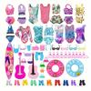 40Pcs/Set 11.5'' Girl Doll Clothes Swimsuits Bikini Accessories for Doll Shoes Surfboard Guitar Swing Ring Hangers Kid Toys
