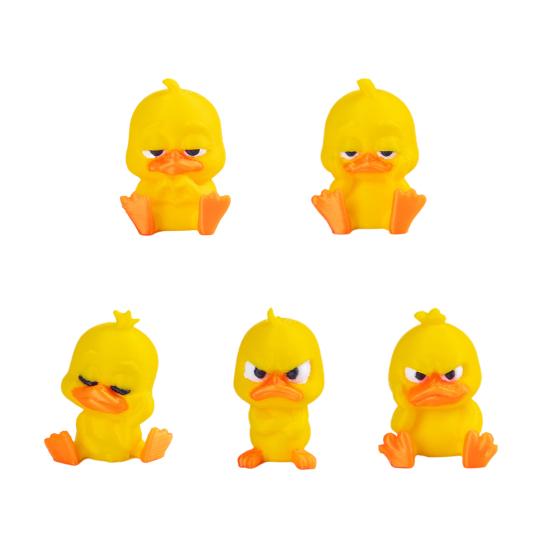 3D-gedruckte kleine gelbe Enten, niedliche gelbe Entenfigur für Schreibtischdekoration, Enten-Miniaturfiguren für Mikrolandschaften, lustige Geschenkideen