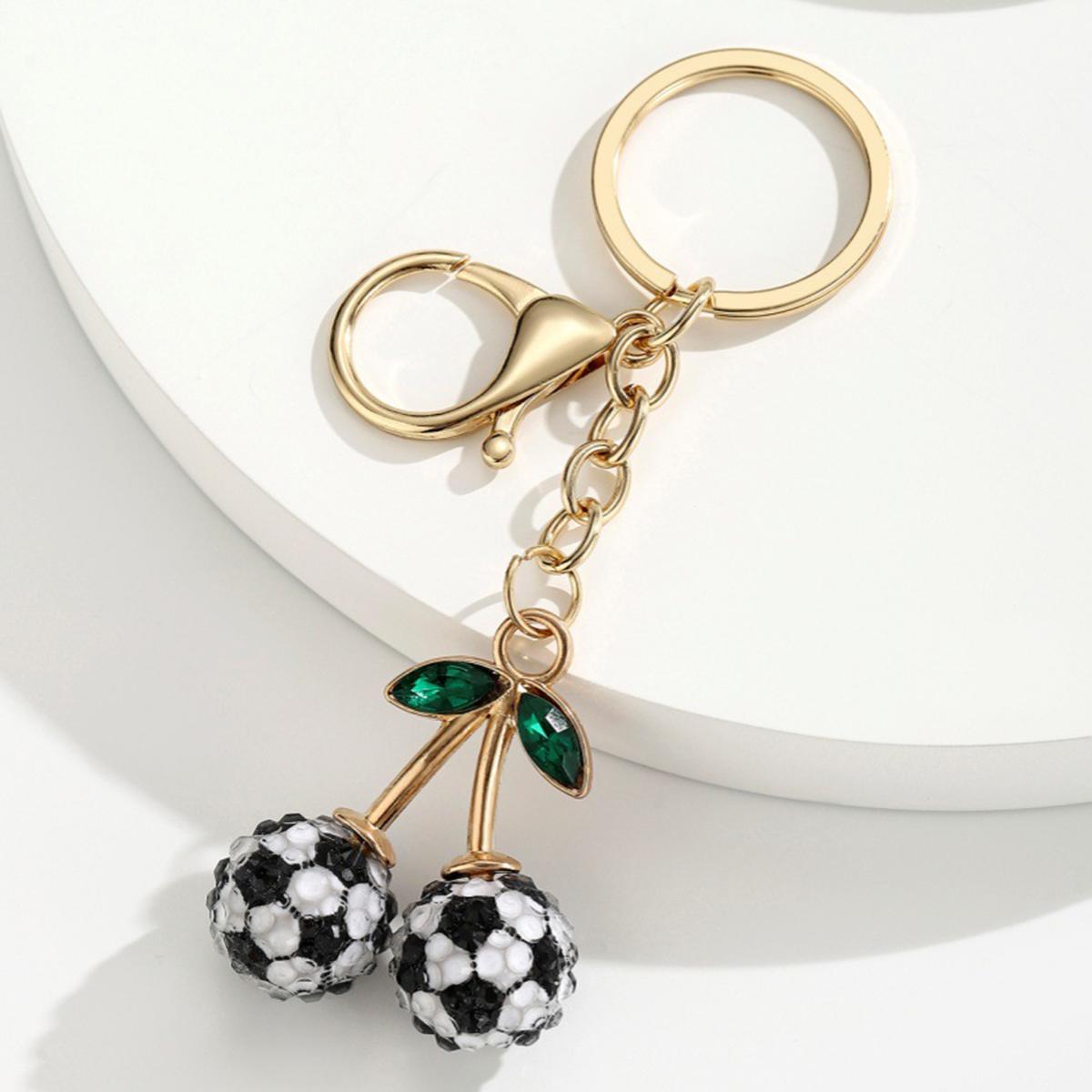 Creative Ball-shaped Cherry Car Keychain Backpack Ornament Three-dimensional Cute Colorful Cherry Keychain Pendant