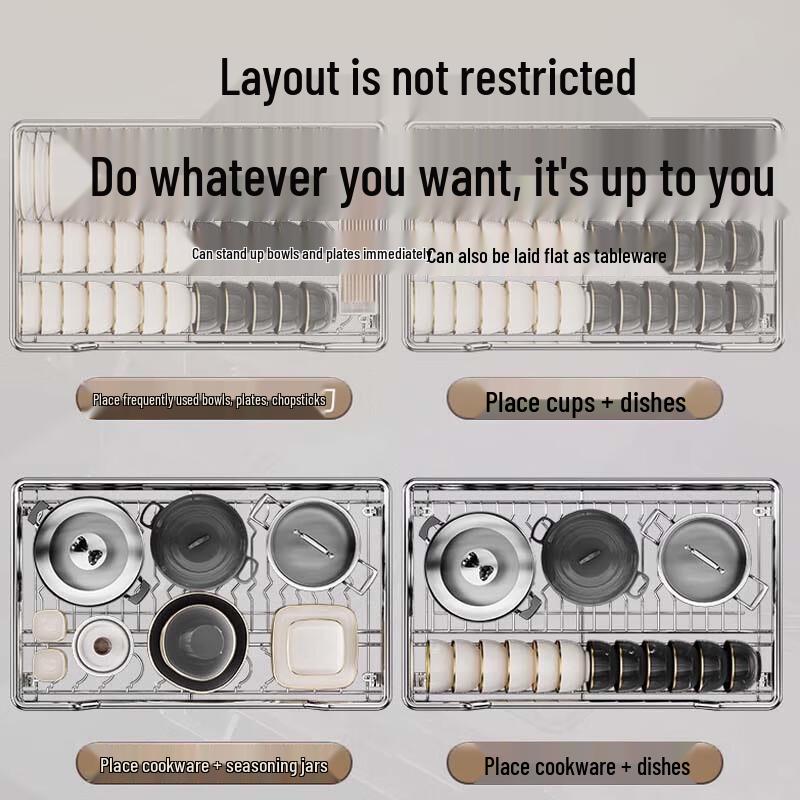 Beifu Stainless Steel Double-Layer Cabinet Dish Rack