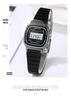 SANDA Retro Steel Band Square Dial Waterproof Alarm Clock Watch for Men & Women