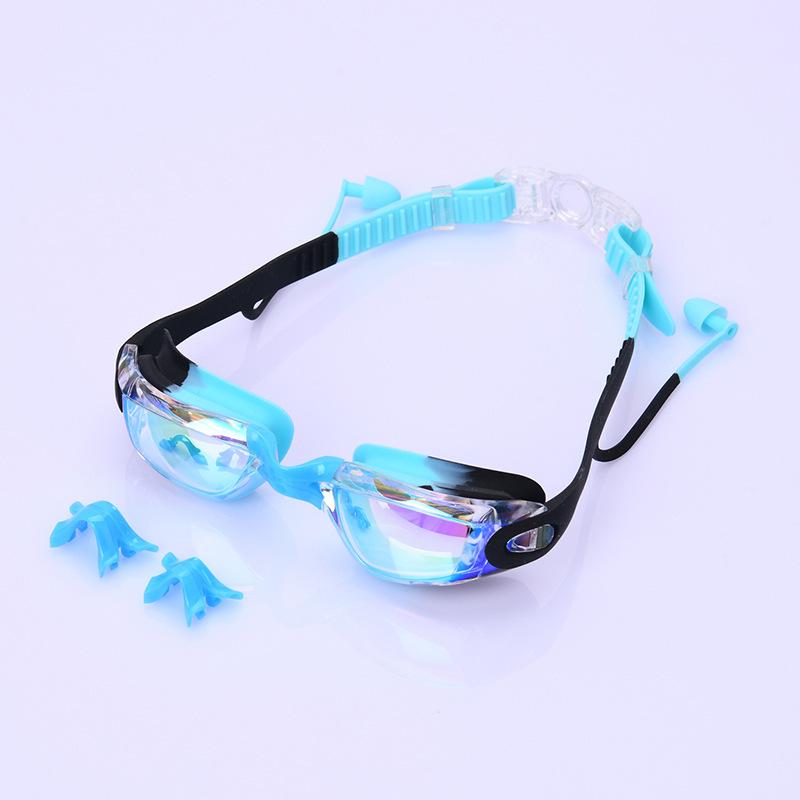 2025 Silicone Children's Waterproof Anti-Fog Swimming Goggles with Electroplating High-Definition Lenses