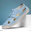 Leather Women's Beach Sandals Breathable Soft Thick Sole Closed Toe Hollow Vulcanized Sneaker Lady Retro Roman Shoes