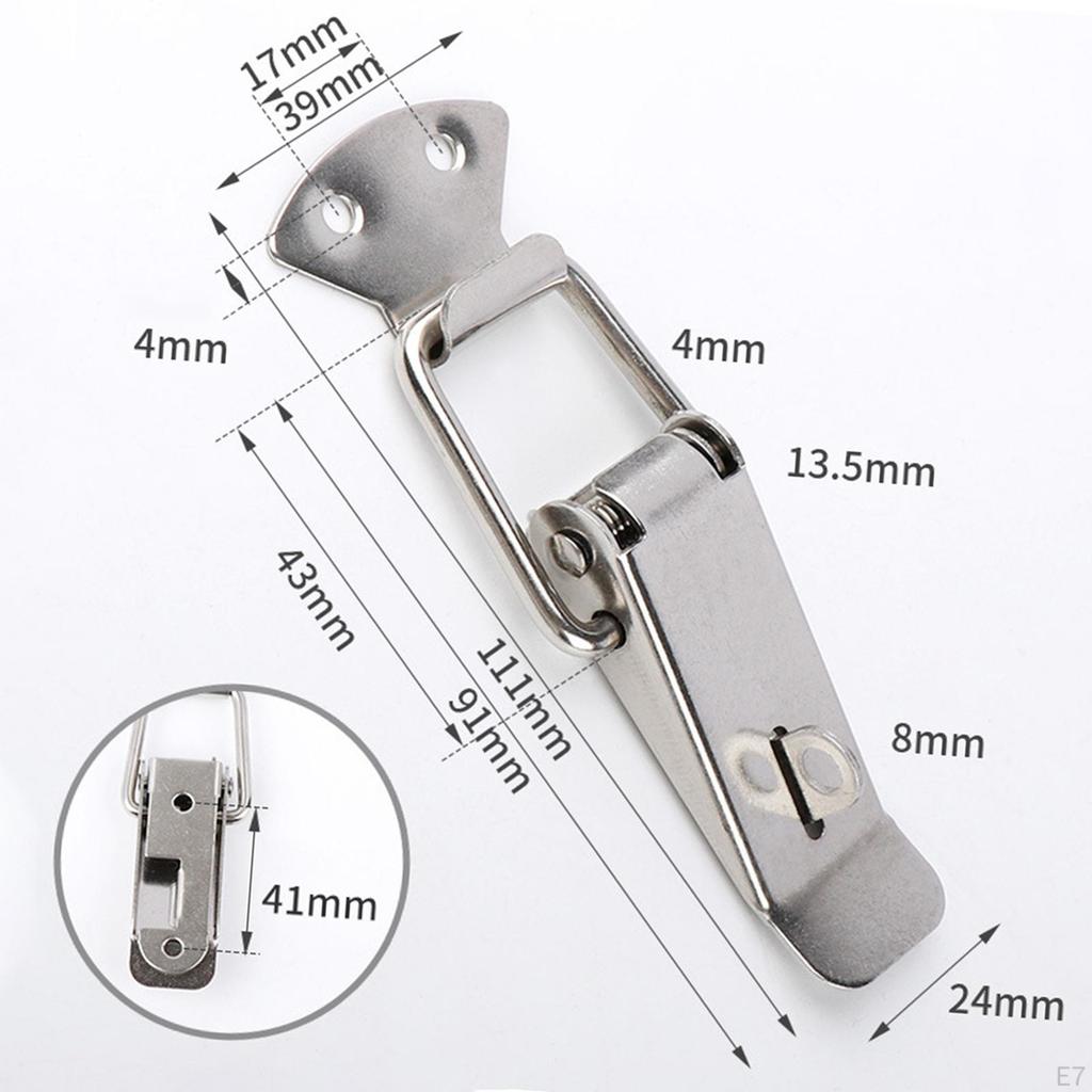 4 Pcs Spring Toggle Latch Installation Mini Stainless Steel Household Case Box Wooden