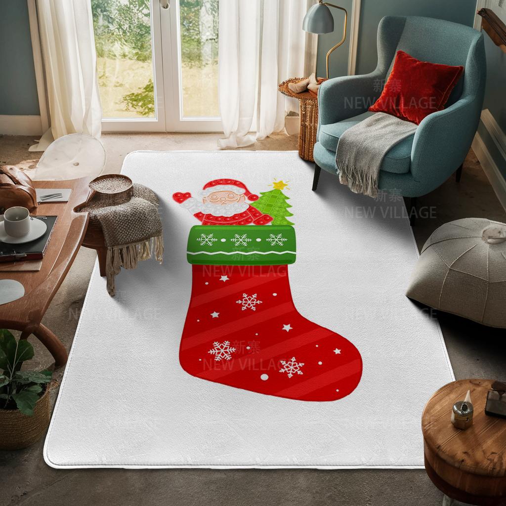 House Entrance Carpet Home Door Mat Living Room Bath Foot Bathroom Non-slip Water Absorption Rugs Bath Merry Christmas Winter