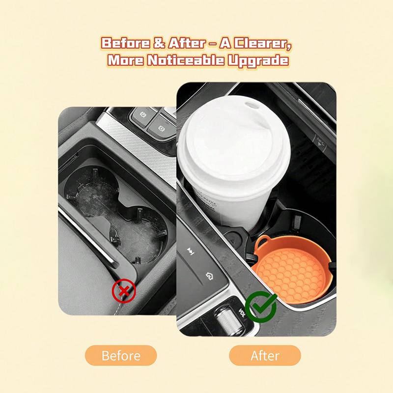 2Pcs Silicone Coasters for Car Non-Slip Heat-Resistant Durable Eco-Friendly Spill-Proof Fits Most Cup Holders Cup Holders 5