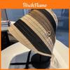 Cappello a Secchiello a Righe da Donna Estivo Protezione Solare Traspirante Casual alla Moda