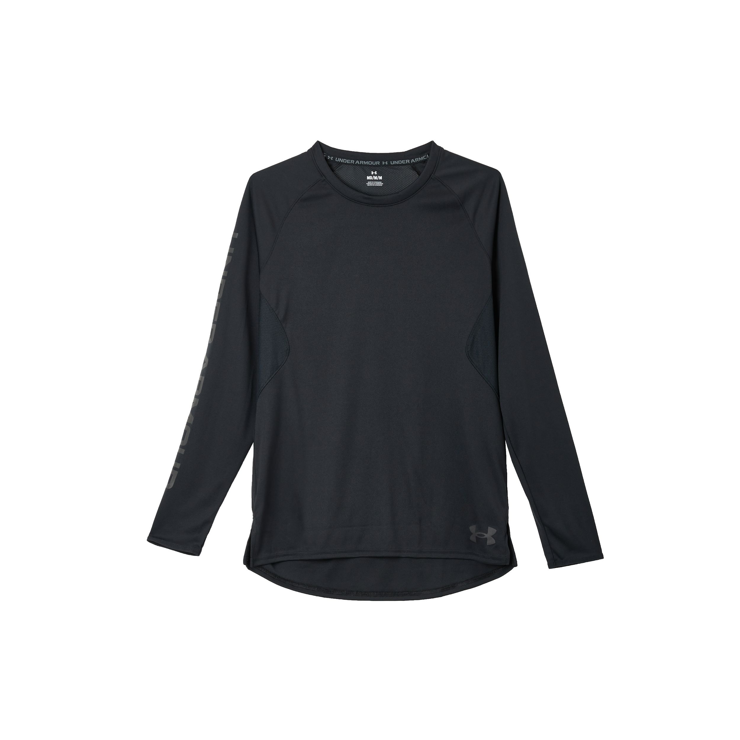 

Under Armour Однотонная спортивная футболка для бега и фитнеса с круглым вырезом, повседневная дышащая футболка с длинным рукавом, мужские топы, черная 1374328-001