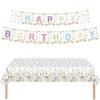Banner Party Tableware Set Tablecloth Baby Shower Decor New Birthday Party Set  Outdoor Party