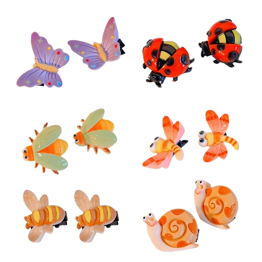 Girls Hair Clip Ladybird Women Kid Hairgrips Butterfly Headdress Barrettes Snail Shape Sweet 2000s Girls Hairpins