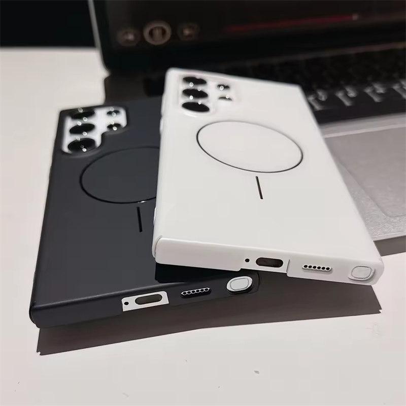 Plating Case Bumper for Samsung S25 Ultra/S24 Ultra/S25 Plus/S23 - MagSafe Wireless Charging Shockproof Hard Shell Cover