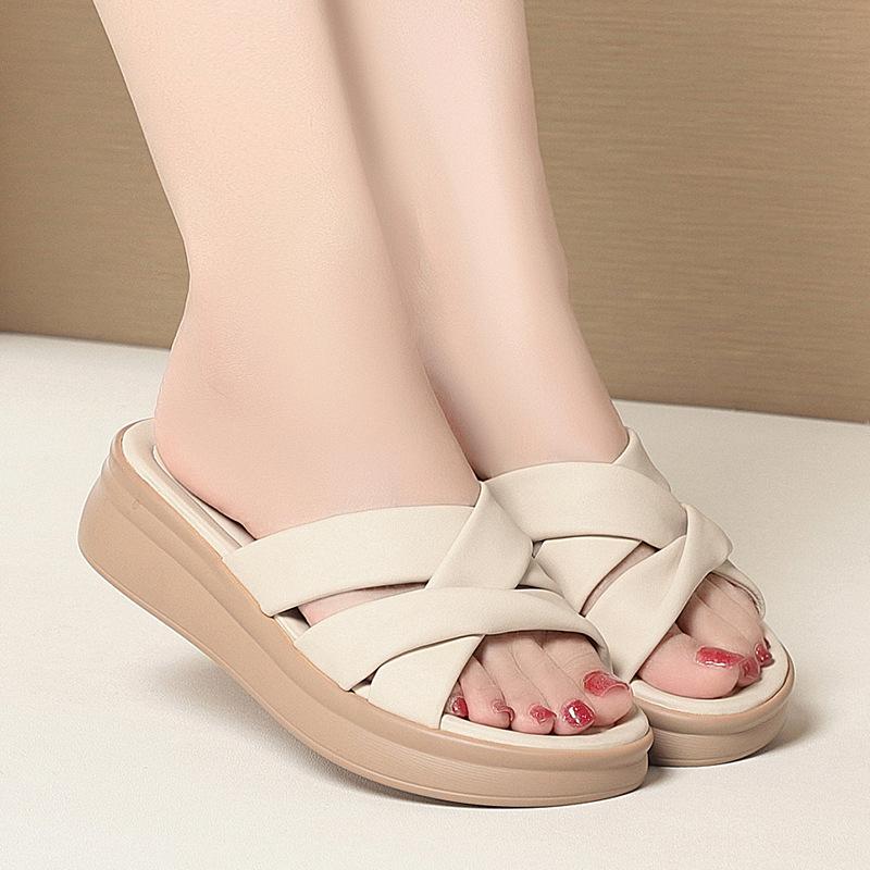 

Fashion Women s New Summer Outdoor Waterproof Platform Shoes For Women Middle-Aged Women s Skirt With Flip Flops Comfortable Fashion 35