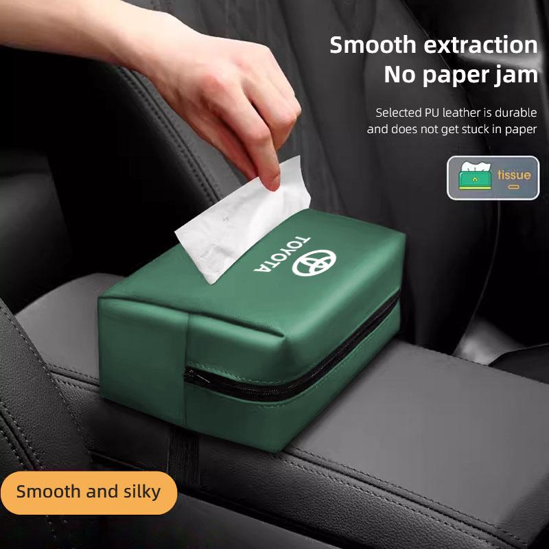 Car Tissue Box Seat Backrest Suspension Paper Towel Storage For Toyota 86 Mirai Supra Prado Alphard Vellfire Crown RAV4 Keyring
