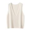 Lokasha 100% Pure Cashmere Women's Loose V-Neck Sleeveless Knit Vest for Autumn/Winter