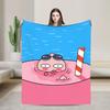 K-Kakaos F-Friends Choonsik Peach Blankets Flannel Portable Lightweight Thin Throw Blanket for Bedding Office Plush Thin Quilt
