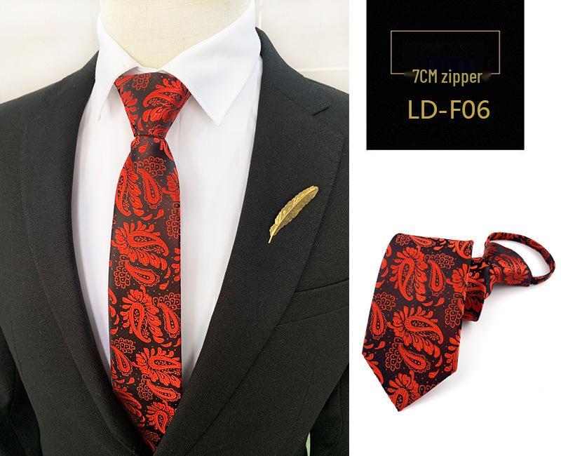 Zipper Style Knot-Free Men's Business Casual Tie
