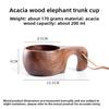 DIY Walnut Wooden Milk Cup Acacia Wood Salad Cup Solid Wood, Creative Mug with Handle Coffee Mug