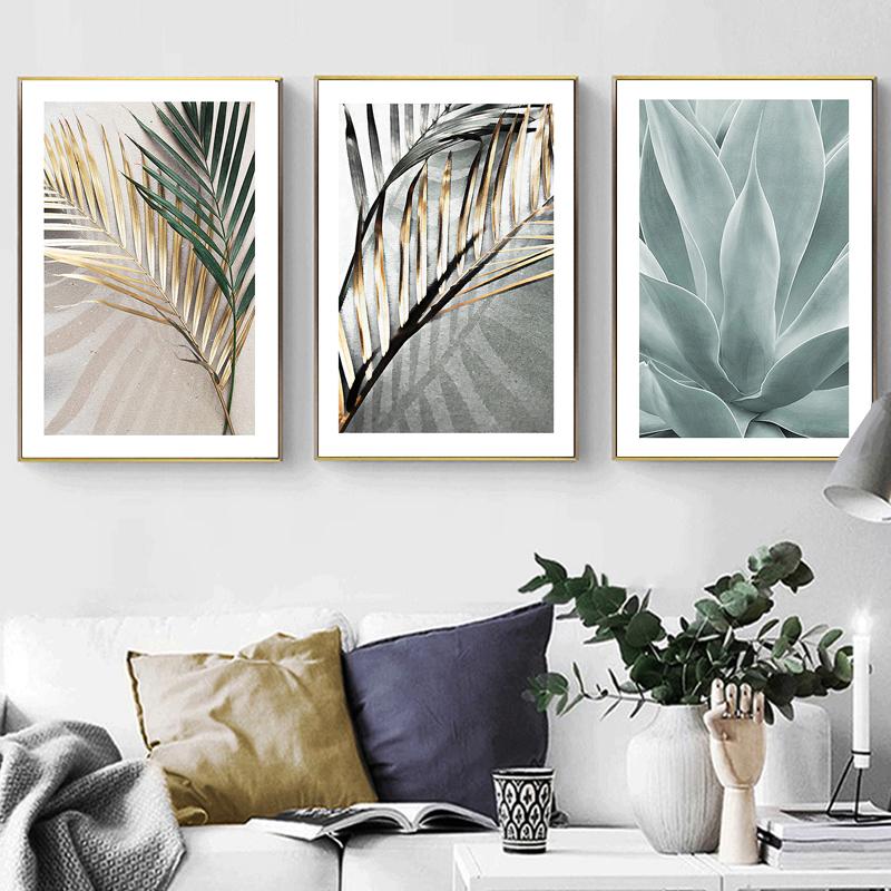 Palm Leaves Plant Art Canvas Painting Aloe Botanical Posters and Prints Modular Wall Pictures for Living Room Home Decoration