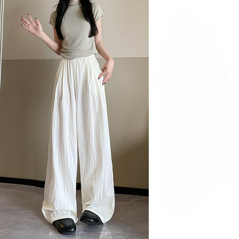 

All-match Yamamoto Pants Women s Summer Thin Drape Lazy Loose Casual Ice Silk Straight Wide-leg Cool Pants XL білий