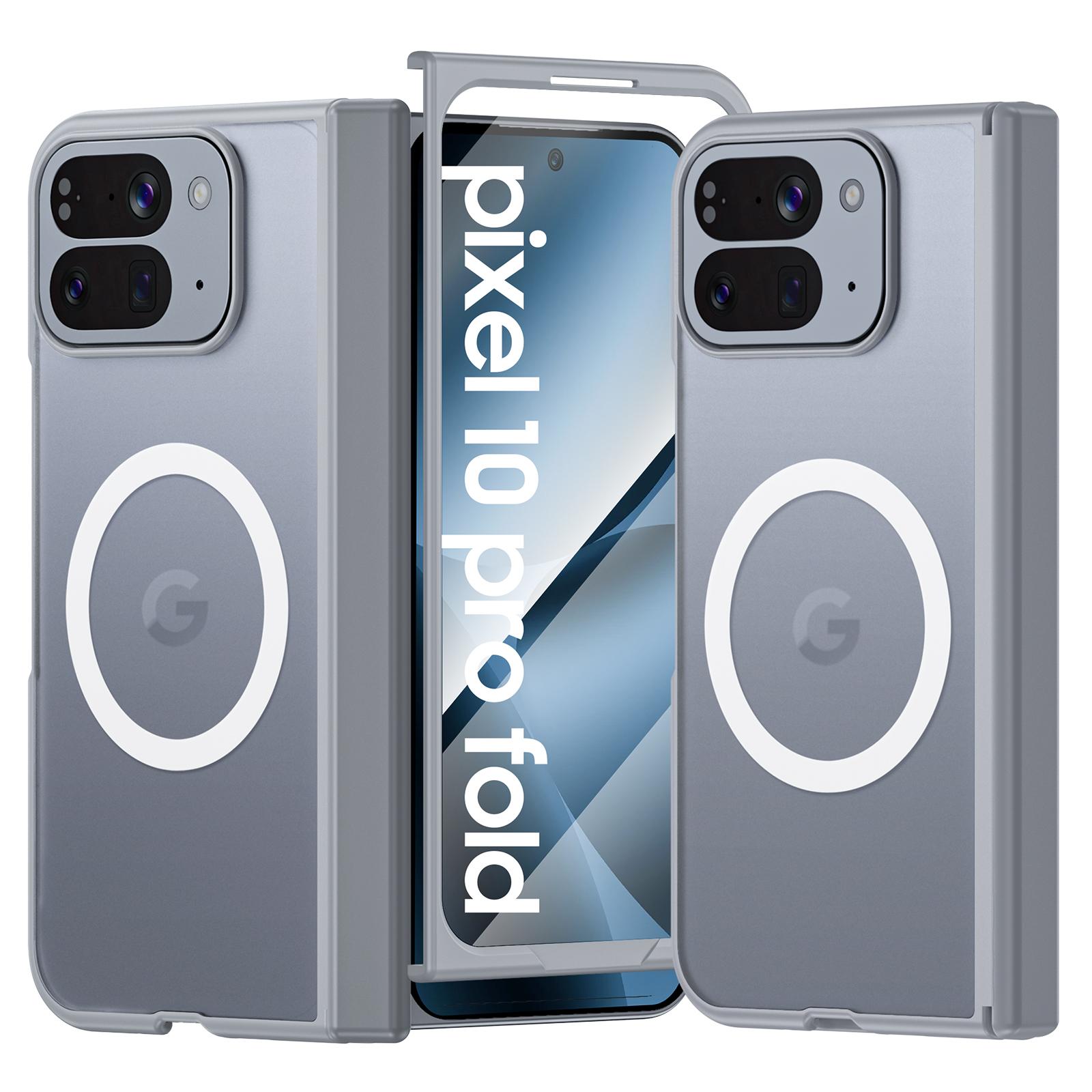 

Magnetic [Hinge Protection][HD Screen Protector][Translucent Matte]Slim Skin-Friendly&Smooth Touch Shockproof Phone Case for Pixel 10 Pro Fold-Black