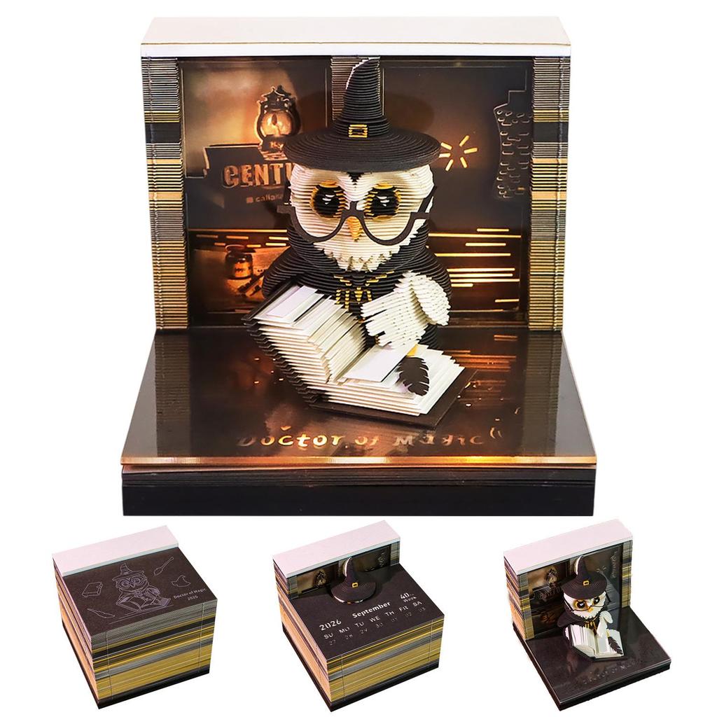 3D Stereoscopic Sticky Note Sculpture 2026 Calendar: Creative Tear-off Convenience Pad and Desktop Ornament