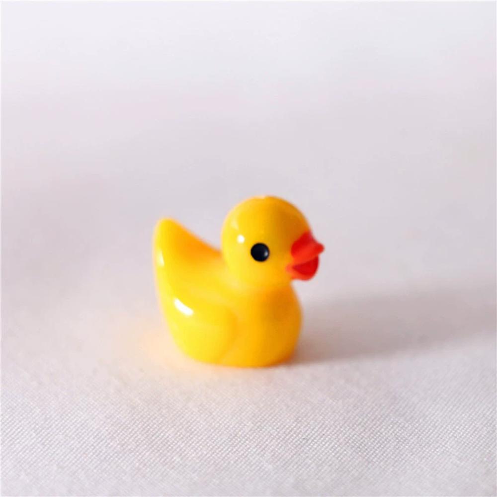 

100 ШТ Миниатюрный Микроландшафт Мини Утка Смола Утка Орнамент Используется Для Украшения Кукольного Домика Офисные Игрушки для Снятия Стресса жёлтый