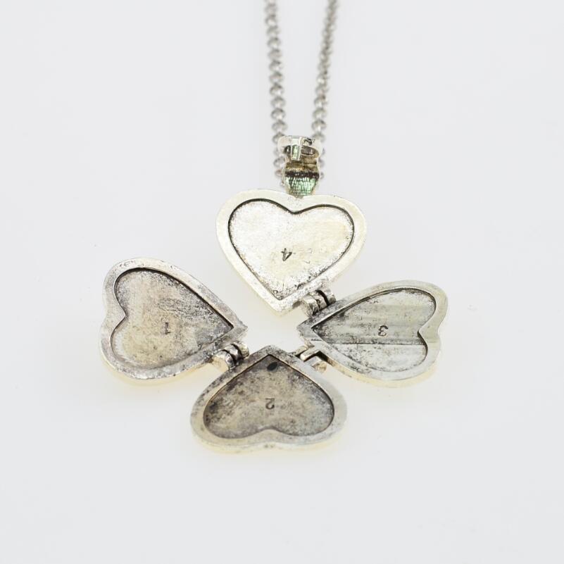 Heart-Shaped Multi-Layer Photo Locket Necklace with Four-Tier Heart Photo Pendant