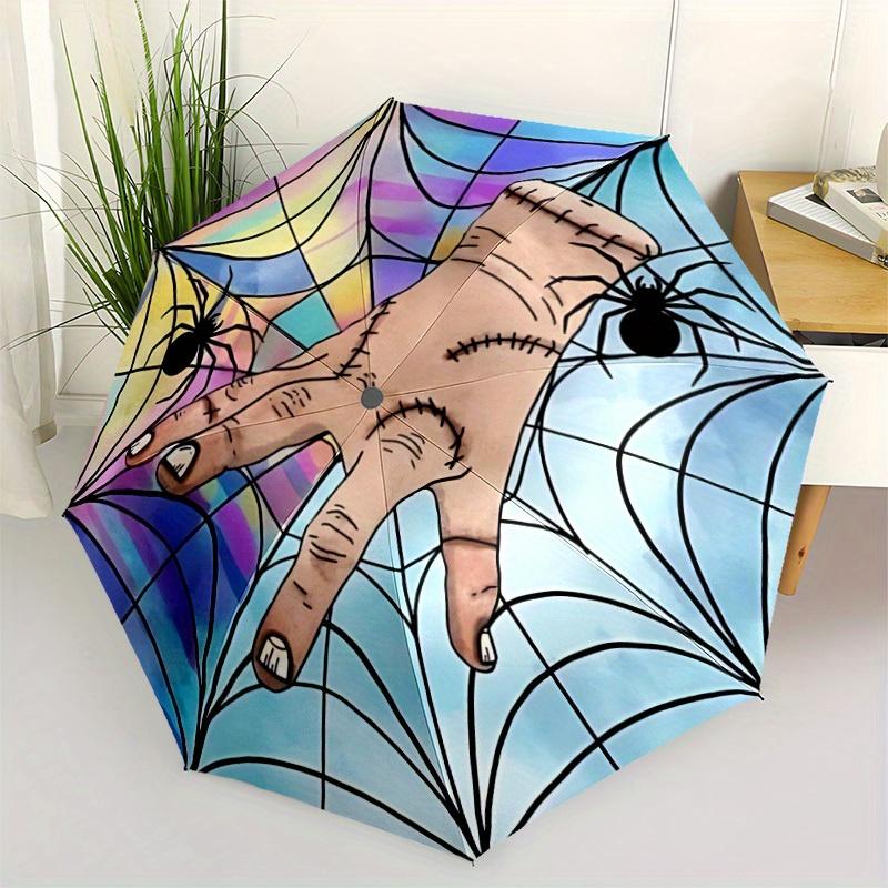 1pc Wednesday Automatic Umbrella - Foldable with 8 Iron Ribs, Portable for Outdoor, Gift, Outdoor Umbrell148