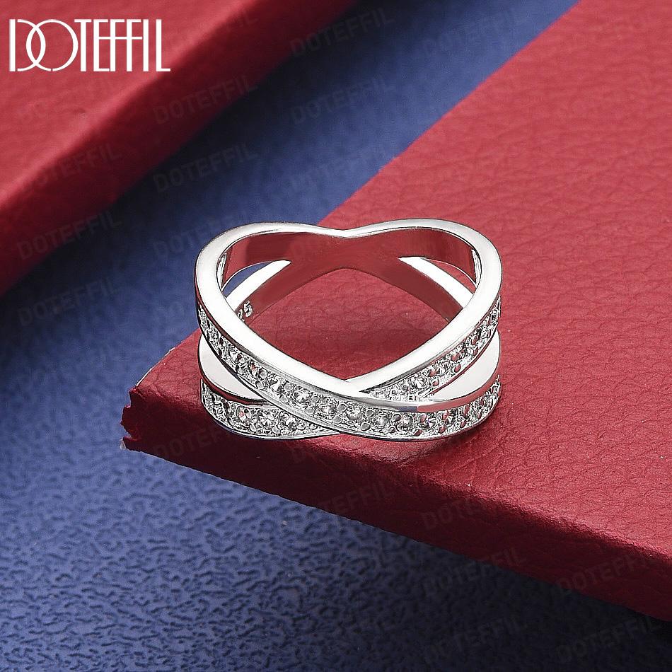 925 Sterling Silver Wrapped Heart Ring With AAA Zircon - Romantic Wedding Ring 7#