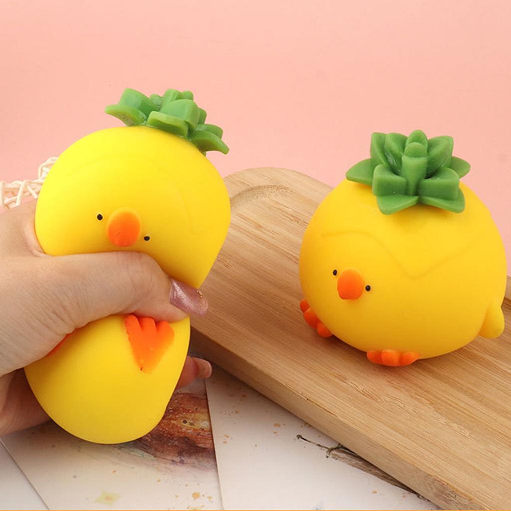 Soft Squeeze Toy Pineapple Chick Shape Stress Relief Toy Durable Material Safe for Kids and Adults Suitable for Sensory Play and Relaxation