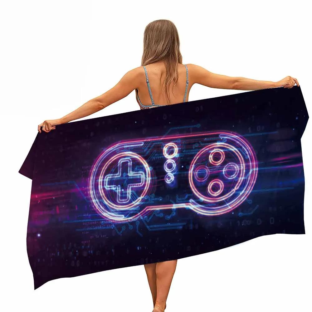 Game Handle Microfiber Beach Towel Portable Quick Fast Dry Sand Outdoor Travel Swim Blanket Thin Home Decoration Boys Girls Gift