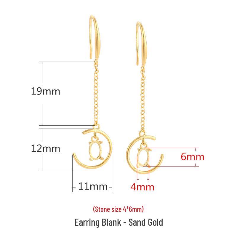 

S925 Sterling Silver Turquoise Dangle Earrings with Ancient Gold Ear Hooks S925 Silver песочный/золотой