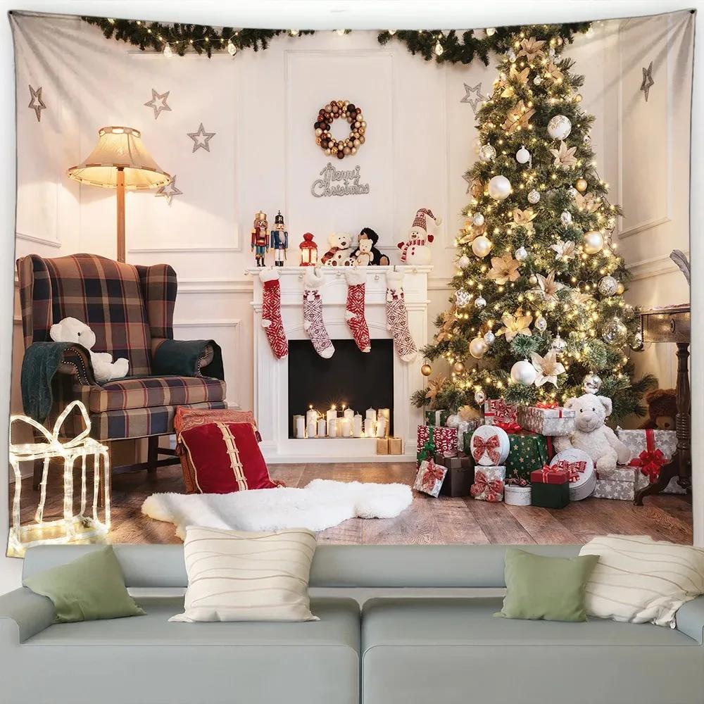 Tapestry ze wzorem choinki Sypialnia Salon Domowa Dekoracja Świąteczna