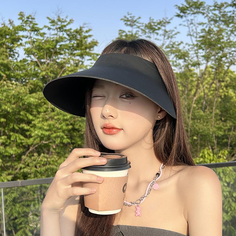 Summer Sky Top Sun Hat Women's Markless Integrated Sun Protection Hat New UV Anti Illuminated Silk Sun Hat
