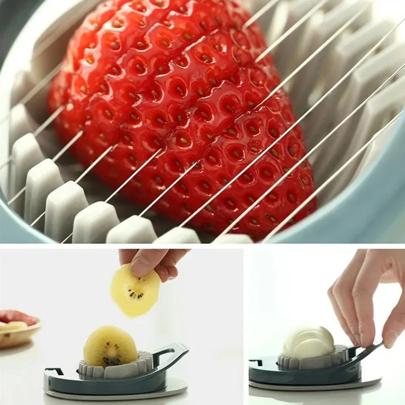 1 PZ Tagliauova Multifunzione in Acciaio Inossidabile con Filo, Tagliauova per Uova Sode, Tagliauova in Alluminio, Taglia Garni di Frutta