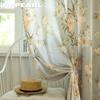 1PC French Countryside Style Floral Printed Curtains with Tassel Edge Semi Transparent Curtains for Bedroom Living Room Window Home Decor