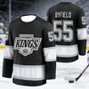 2026 Nuova Maglia da Allenamento King Team Hockey su Ghiaccio da Uomo con Stampa 3D, Bianca, Traspirante e Asciugatura Rapida, Maniche Lunghe, Bambini
