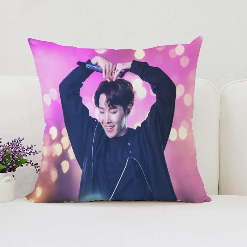 40x40cm Sofa Decoration Cushion Cover J-JHope  Double Sided Printed Pillow Cover Waist Cushion Car Cushion Fans Gifts