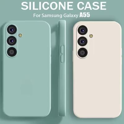 Kameraschutz-Softphone-Kasten für Samsung Galaxy A05 A15 A25 A35 A55 5G Flüssigsilikon-Paare-Abdeckung A 15 4G A55 A25 Global