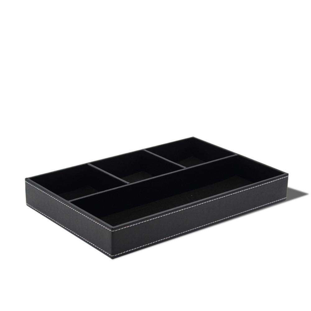 Multi-function Stationery Organizer Leather Desktop Box Neat Arrange Storage Tray  Business Supply