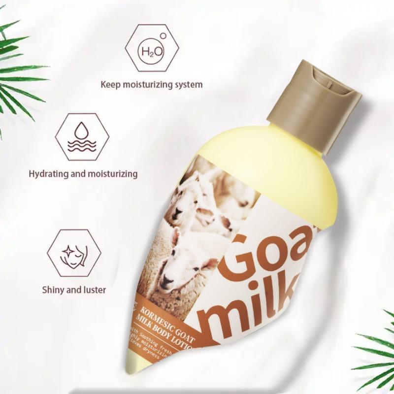 1PC Full English Goat Milk Hydrating Moisturizing Body Lotion Body Wash Body Cream