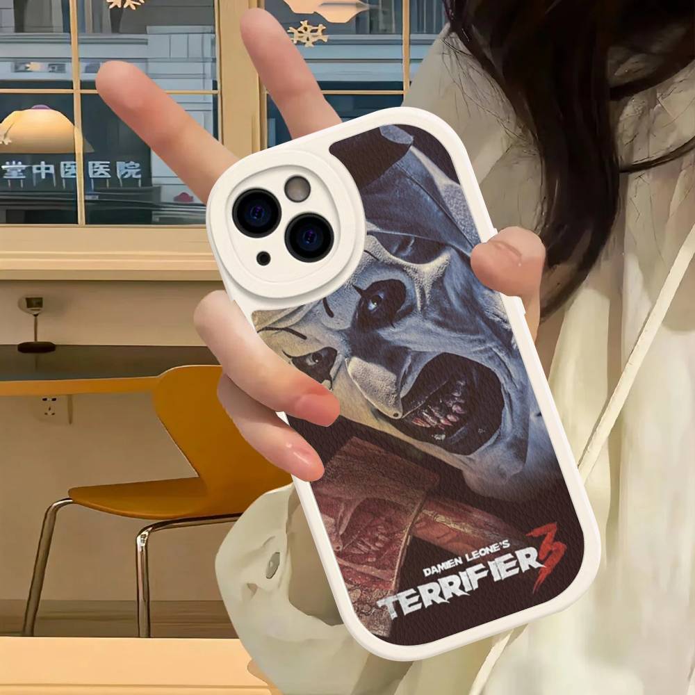 

Popular Horror Movie T-Terrifier Phone Case For IPhone 16 15 14 13 12 11 Pro Max Plus Soft Leather Cover iPhone 14pro max