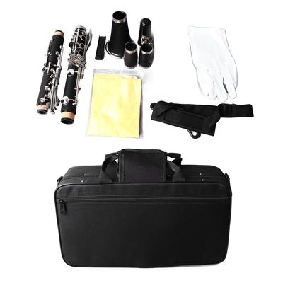 Clarinet Bb Engineering Plastic Ni Plated Key Clarinet profesional cu mănuși Curea de umăr