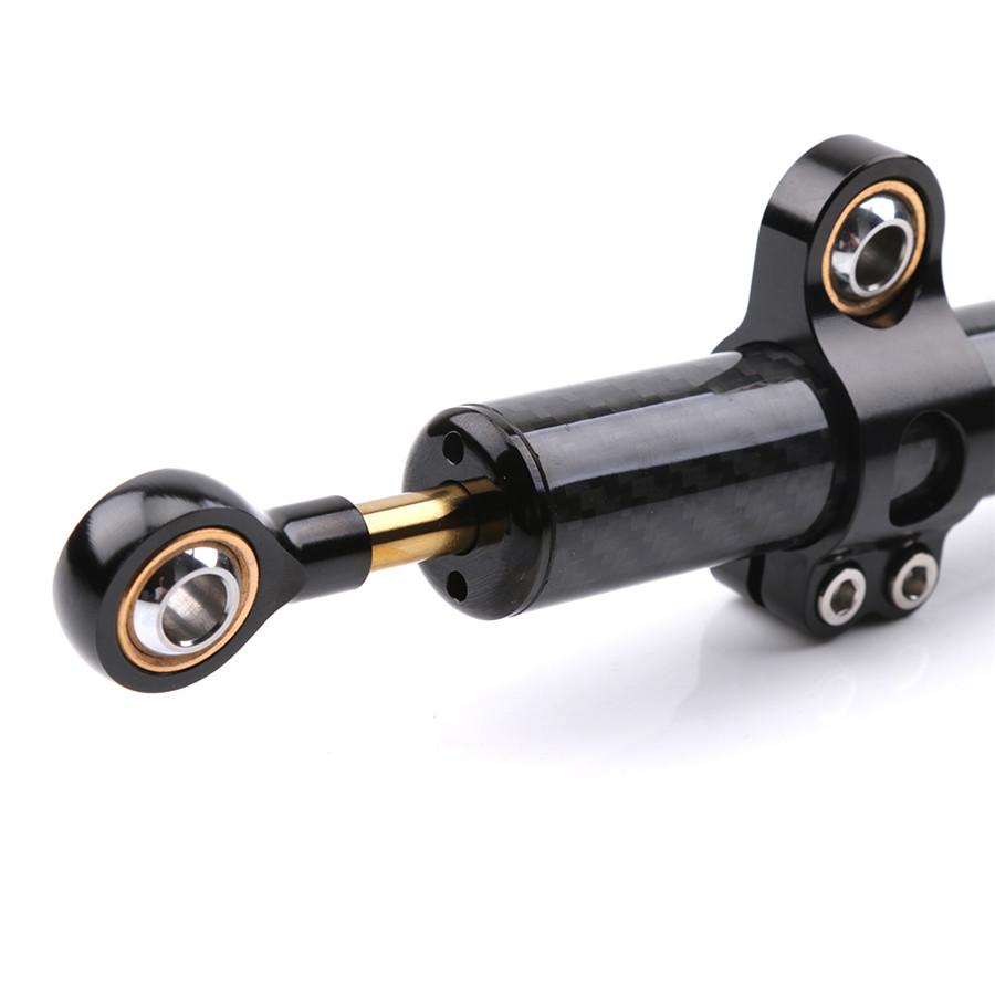 13.5'' Motorcycle Carbon Fiber Black Steering Damper Stabilizer Top Installation