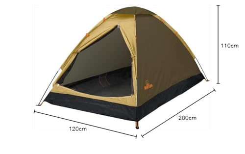 Huck Montagna Tent, 1-2 Person Dome Tent for Private Camping, Easy Assembly, Beige, Dimensions (Assembled): 120cm W X 200cm D X 110cm H