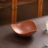 Decorative Fruit Platter Vintage Wood Grain Tray Food-Grade Snack Candy Serving Plate