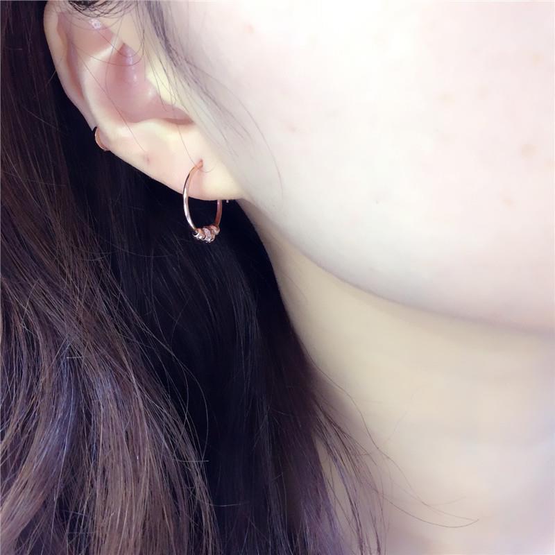 Purple Gold Color Gold Fashion Trend Exquisite Foreign Classic Rose Gold Bead Earrings Women