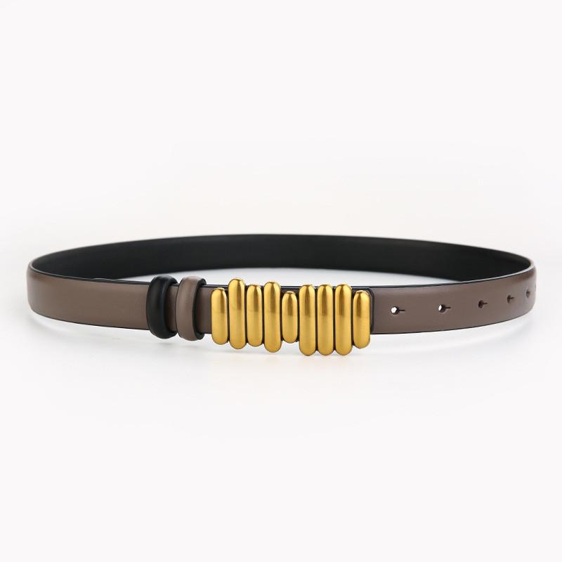 Genuine Leather Belt For Women With Smooth Buckle And Versatile Style For Daily Use
